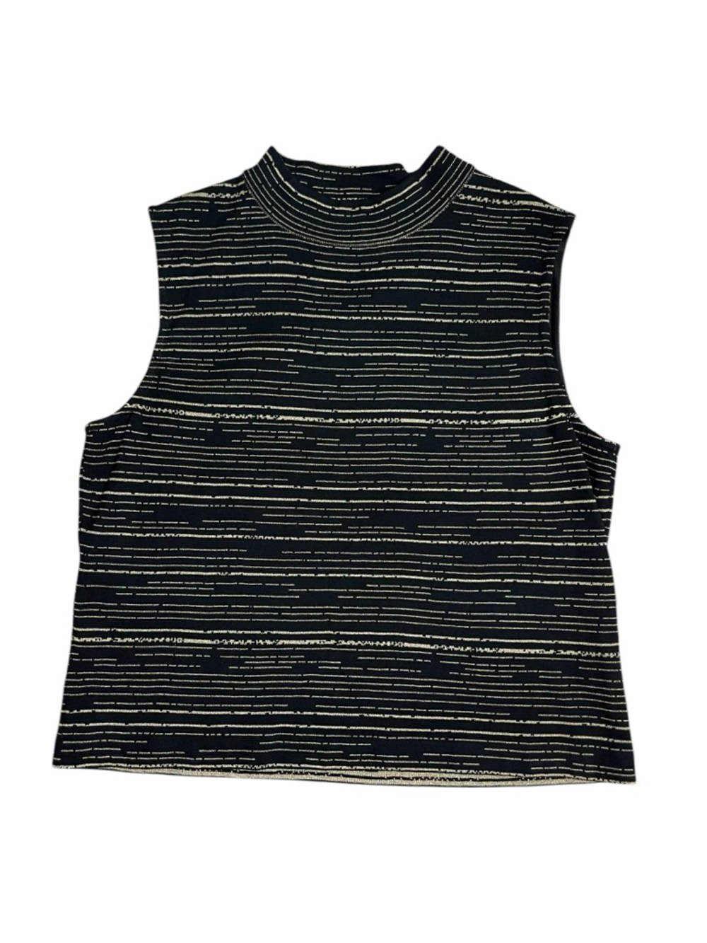 St. John Striped Mock Neck Tank